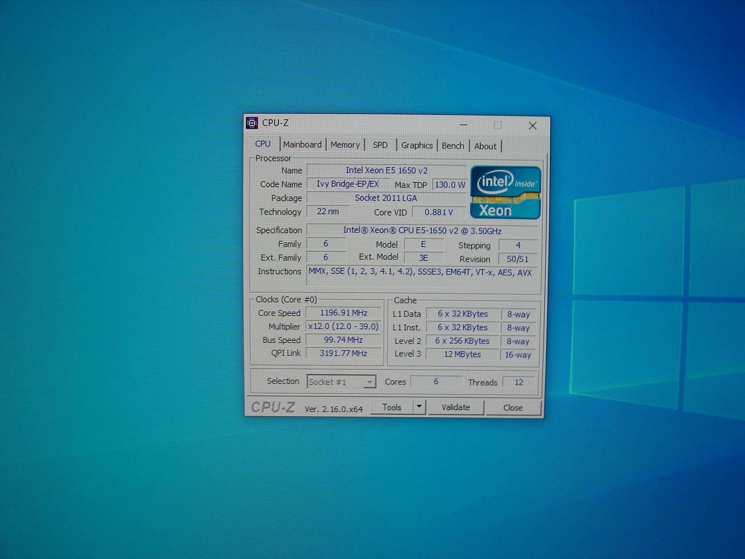 Procesor Intel Xeon E5-1650 V2 3.5GHz 2011 SR1AQ
