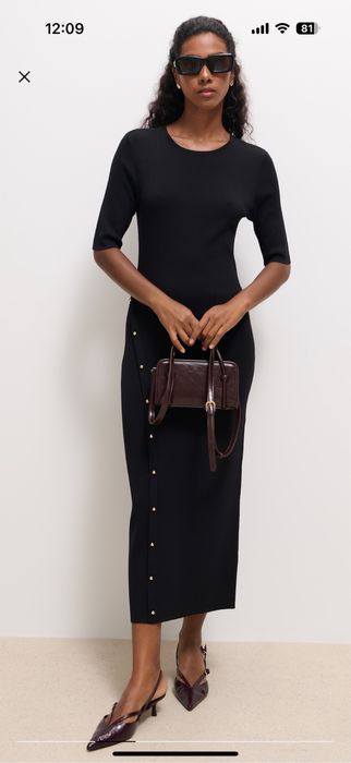 Sukienka dzianina czarna midi Mohito