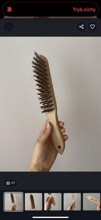 Druciana szczotka drewniana solidna vintage oldschool