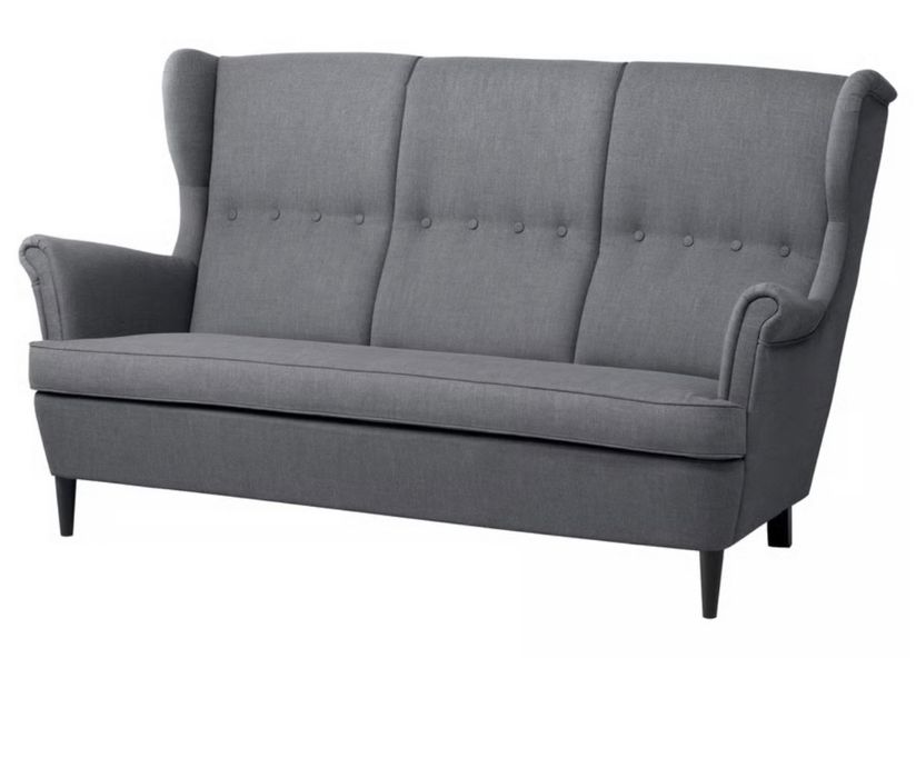 Sofa STRANDMON Sofa 3-osobowa IKEA ciemnoszary
