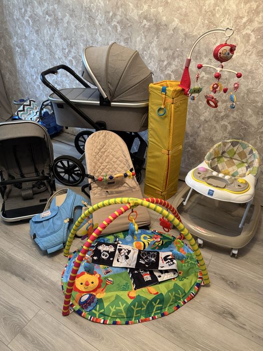 Коляска 2 в 1  манеж шезлонг коврик ціна за все