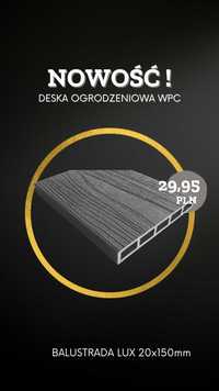 Deska kompozytowa ogrodzeniowa WPC, BALUSTRADA LUX 20x150mm, PROMOCJA!