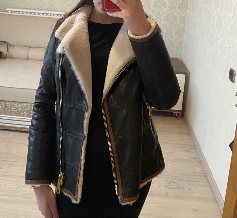 Дублянка із натуральної шкіри на овчині