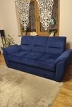 Kanapa sofa 3 osobowa welurowa granatowa