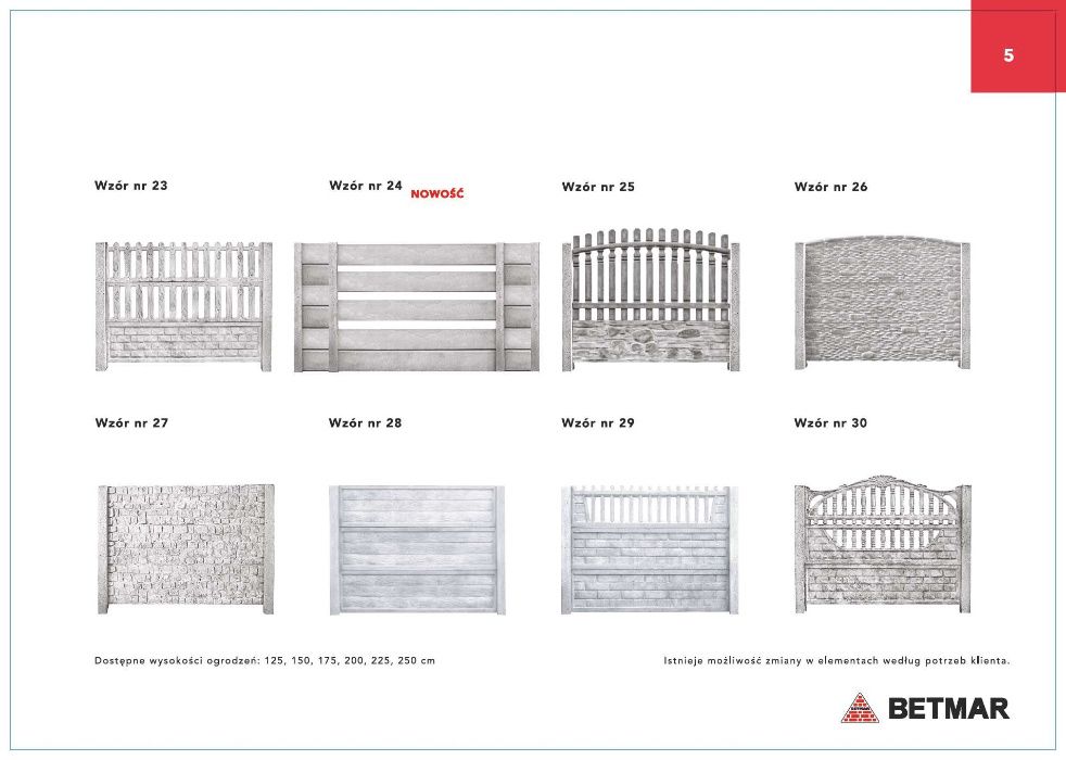 Ogrodzenie betonowe WZÓR DWUSTRONNY, ogrodznia betonowe płot PRODUCENT