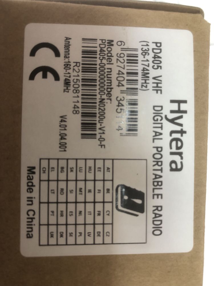 Професійна портативна рація Hytera PD-405 VHF
