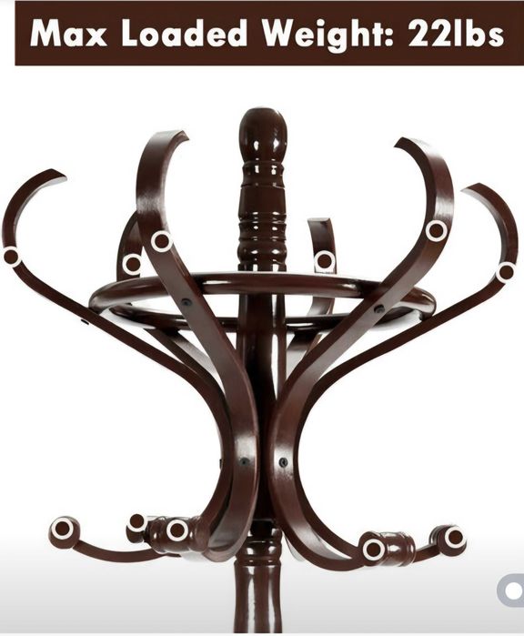 Drewniany obrotowy wieszak stojak na parasole 12 haczyków 182 cm