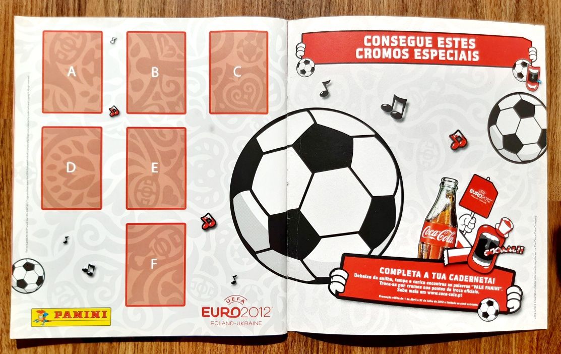 Caderneta cromos vazia Euro 2012
