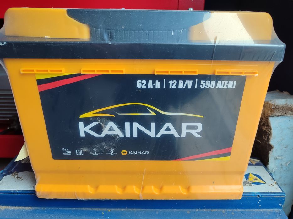 Аккумулятор Казахстан!  Kainar 62 АЧ ток 590А  плбс левый