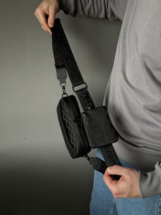 Чоловіча сумка Louis Vuitton мужская сумка барсетка 2в1 дуо клатч