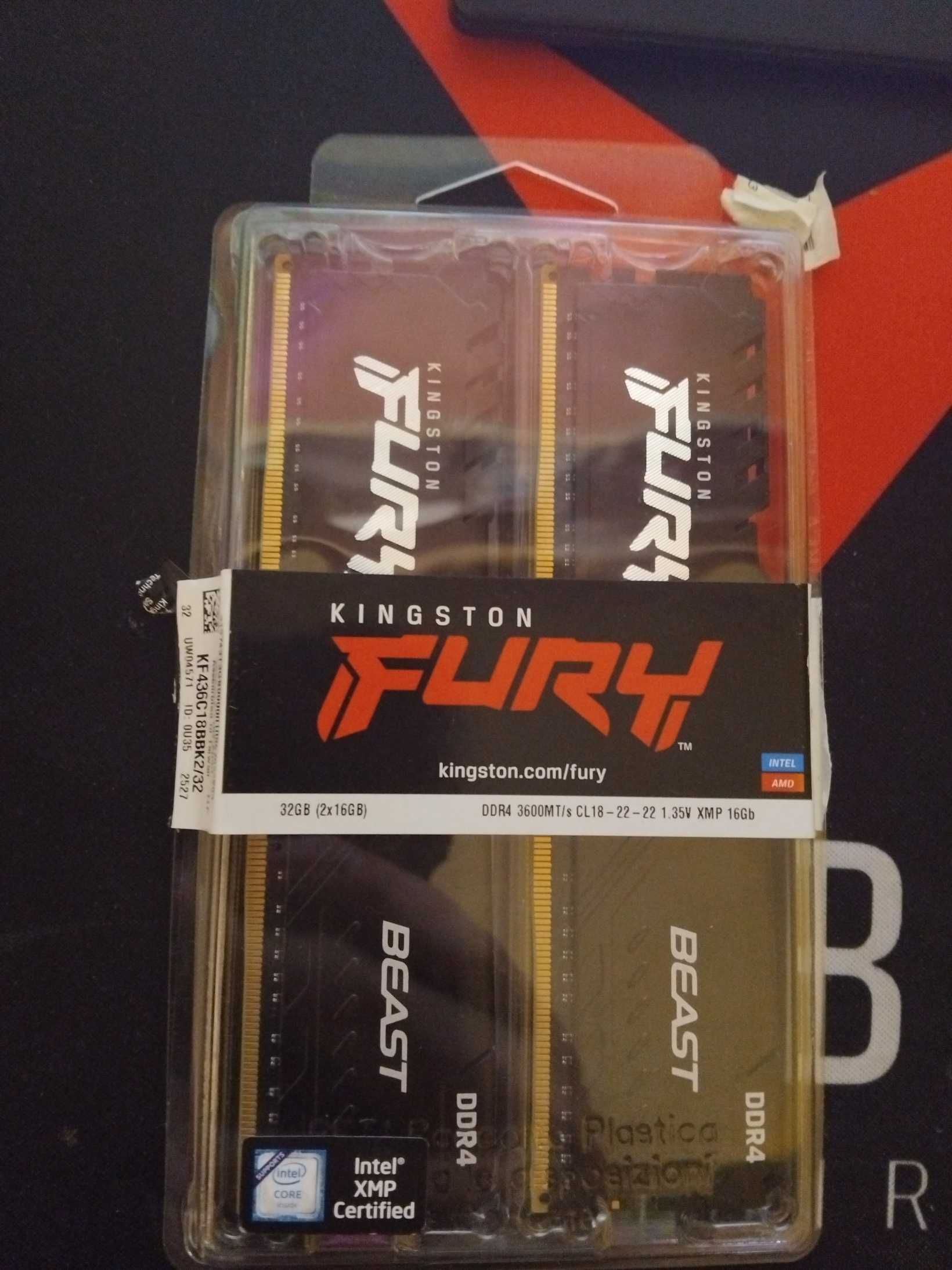 Kingston FURY 16GB (2x8GB) 3600MHz CL17 Beast Black