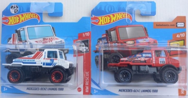 Conjunto 2 - mercedes-benz unimog 1300 Hot wheels