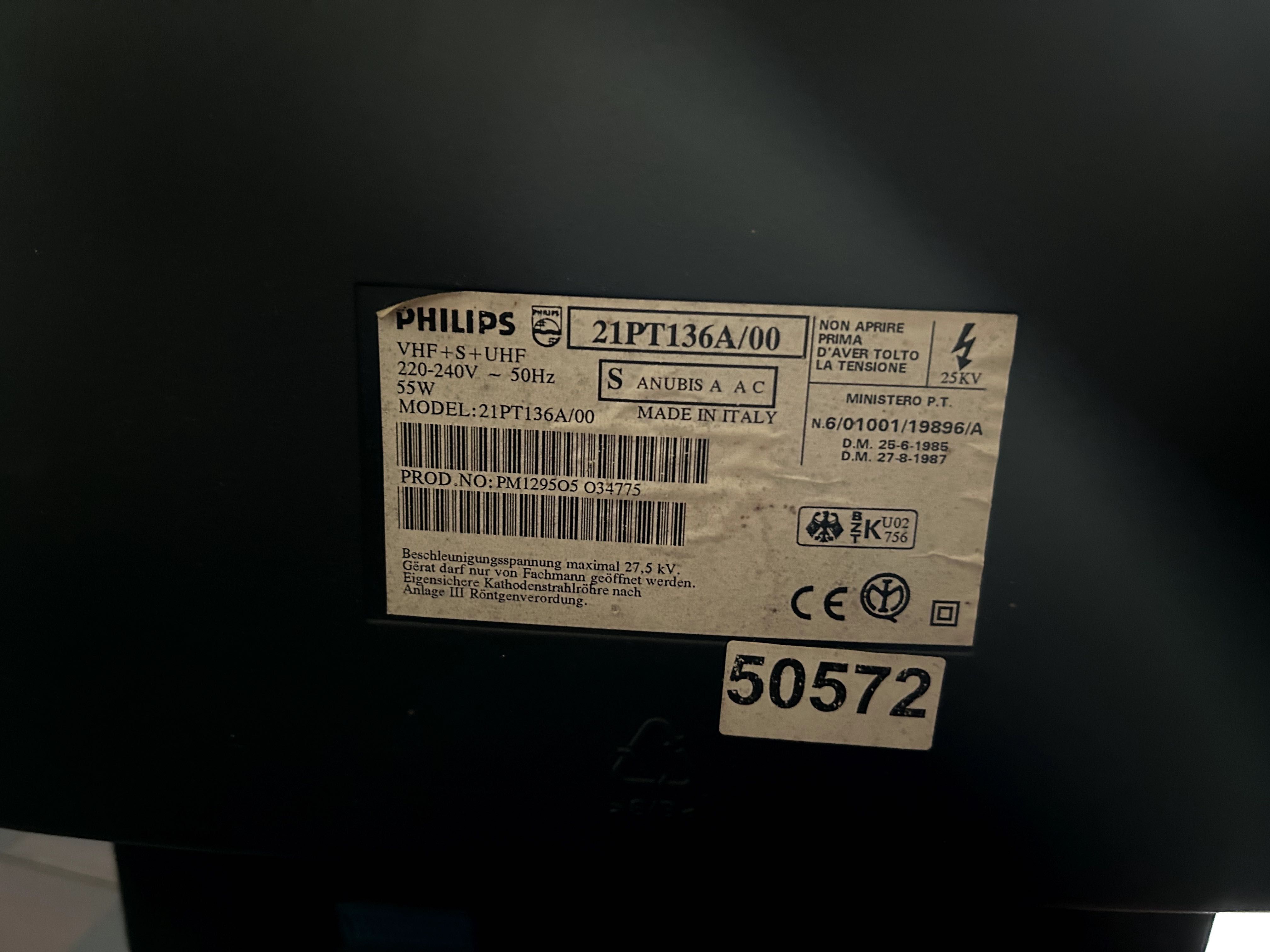 TV Televisão Philips 21PT136A/00 + Comando, Cabo Scart, Cabo Antena
