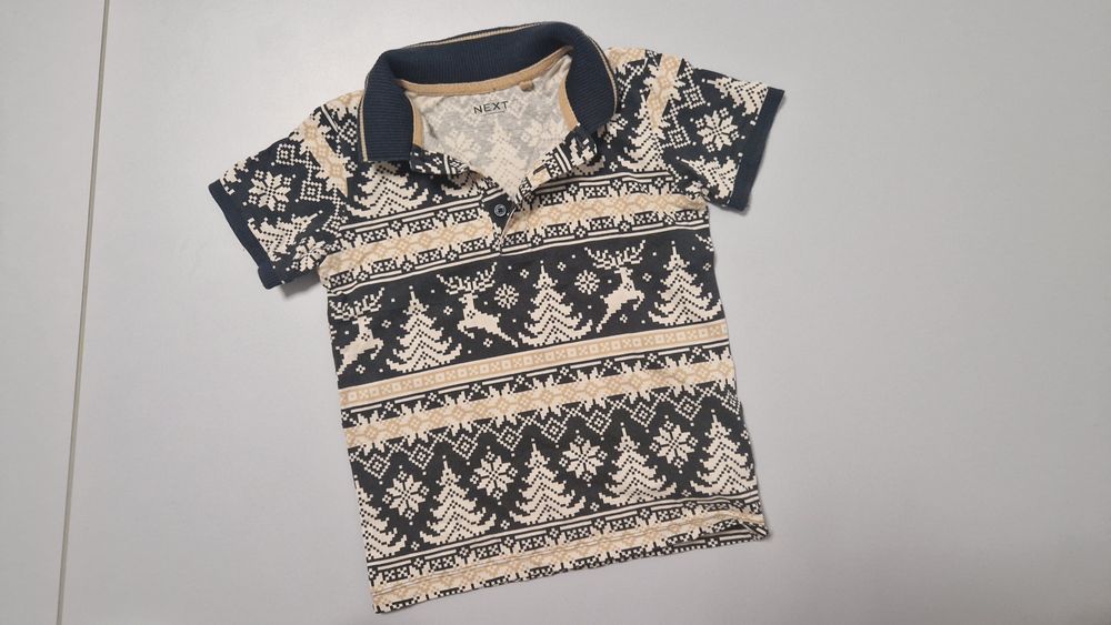 Koszulka polo świąteczna Next rozm. 110 stan idealny