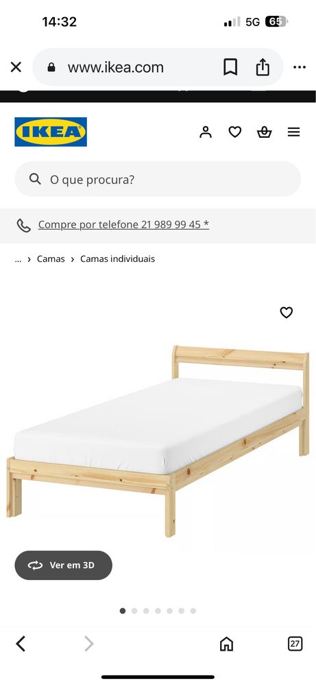 Cama solteiro ilea como nova com estrado e colchao completa solteiro