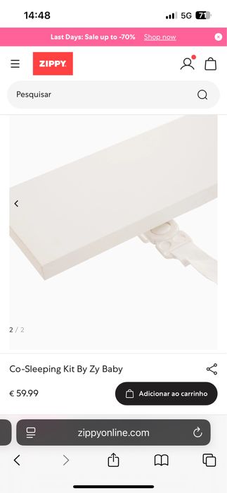 Berço Zippy com função co sleeping + secretária