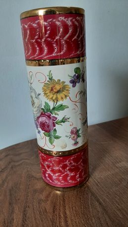 Antyk stary ręcznie malowany wazon. Piękne kwiaty