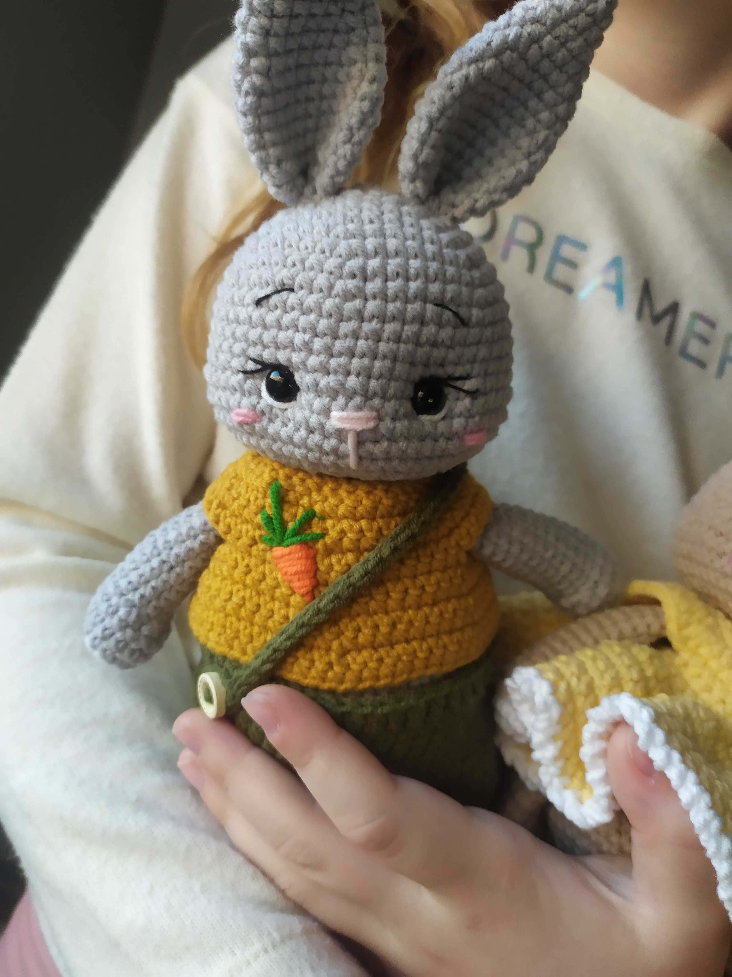 Królik zajaczek na szydełku, amigurumi, Handmade