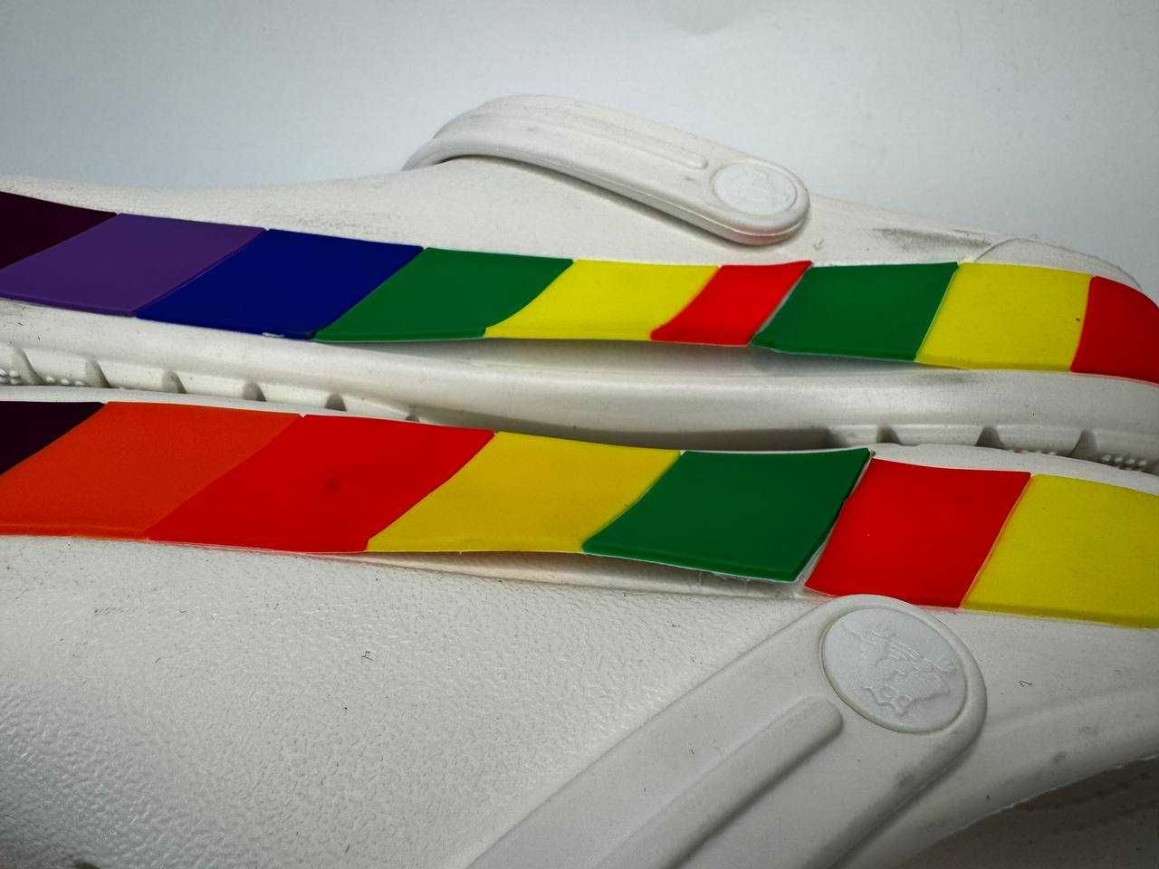 Crocs Crocband Rainbow Block White Крокси M5/W7 37 р Уцінка! №10132
