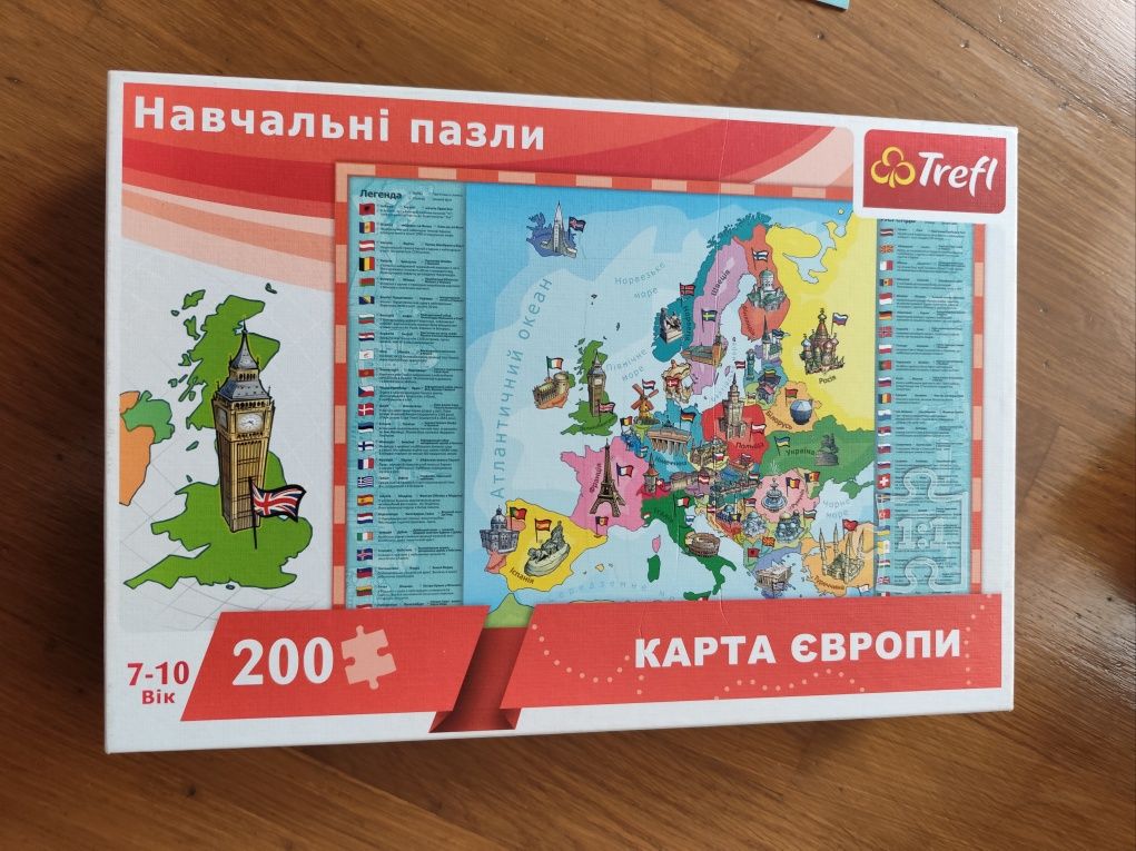 Пазли навчальні  "Карта Європи"