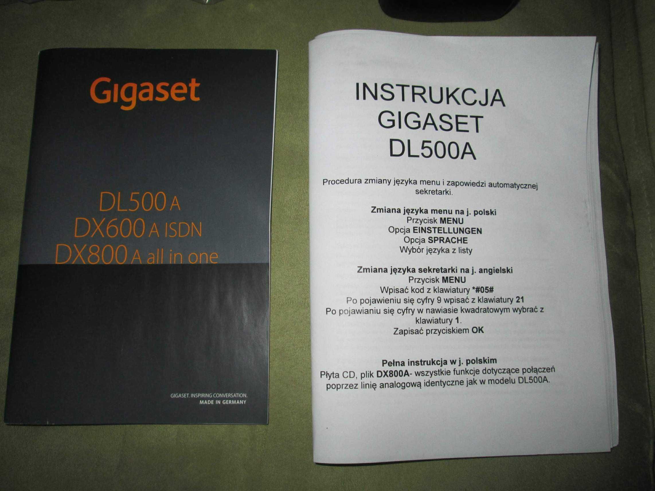 Telefon stacjonarny Gigaset DL500A z wyświetlaczem 3,5" - NOWY