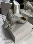 szpilki Jimmy Choo Romy 85 w kolorze Silver/Champagne Glitter Dégradé