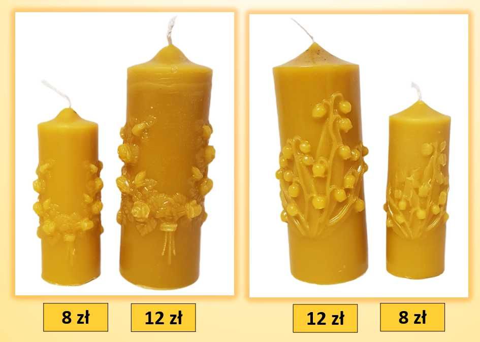 Świece z wosku pszczelego: kwiaty