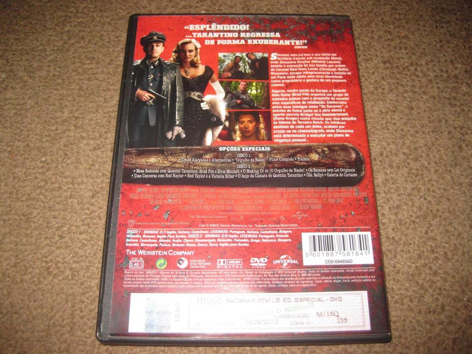 "Sacanas Sem Lei" de Quentin Tarantino/Edição Especial com 2 DVDs