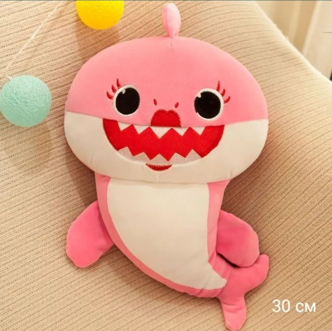 Мягкая игрушка акулёнок беби Шарк baby shark 30 см жёлтый /розовый/гол