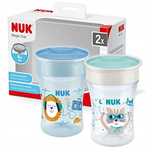 NUK Magic Cup 360° 230 ml – kubki trenerki 2 szt. szary/niebieski