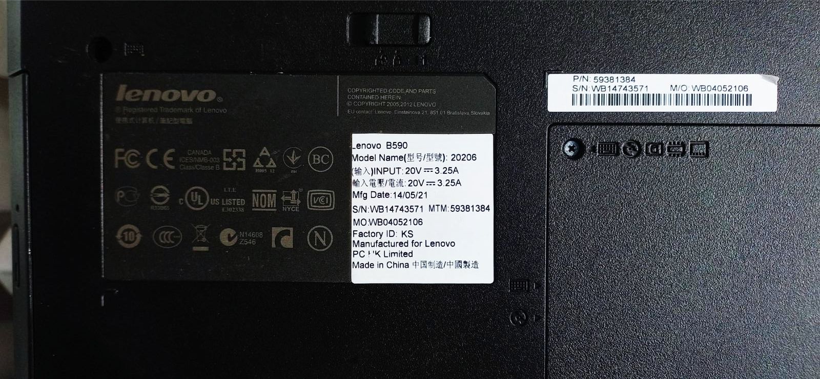 Ноутбук Lenovo B590 15"6 дюймов