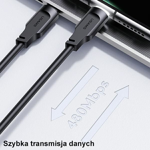 USAMS Kabel USB-C na USB-C 100W 1,2mPort Display Fast Charging  Lithe