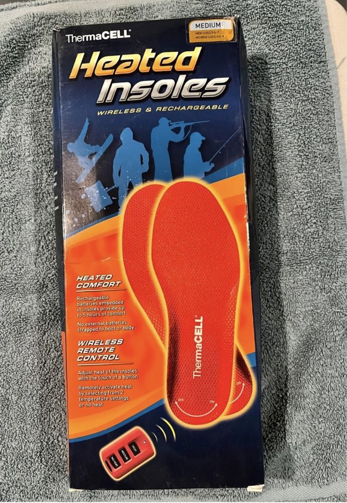 Стельки ThermaCell Rechargeable Heated Insole Size Medium New