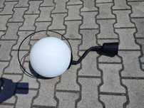 Lampa wisząca sufitowa kula biała PRL