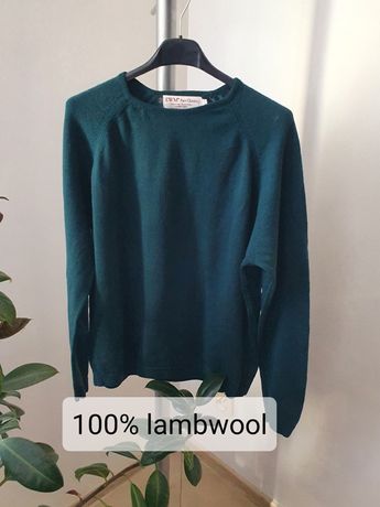 Wełniany sweter L 40 lambwool sweterek 100% wełna butelkowa