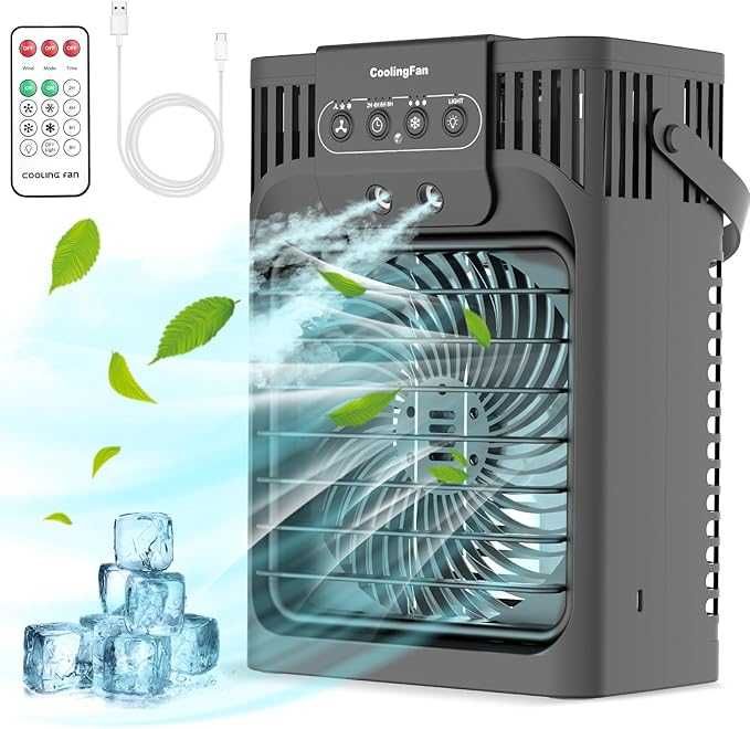 Refrigerador de ar portátil 4 em 1, Ventilador, Umidificador.