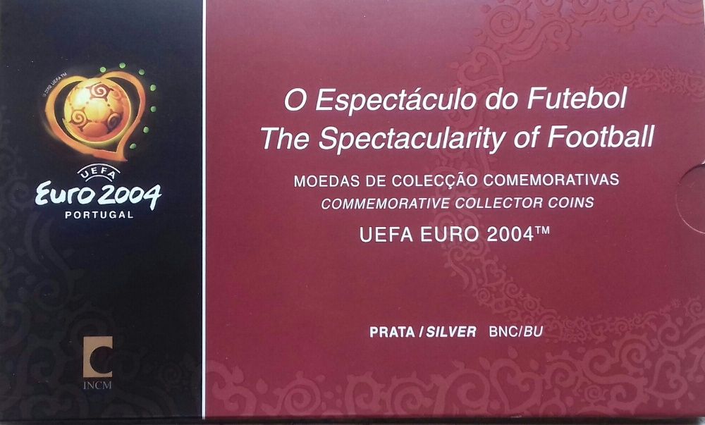 Moedas de colecçaõ UEFA Euro 2004 Prata BNC-Produto Oficial