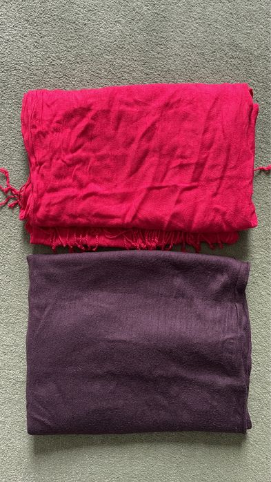 szal szale 2 sztuki czerwony brązowy