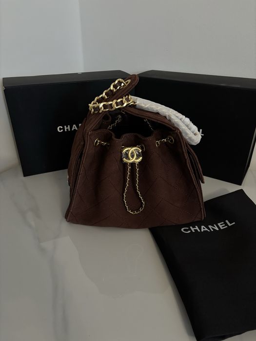 Brązowa zamszowa torebka Louis Vuitton skóra Gucci dostepna od ręki