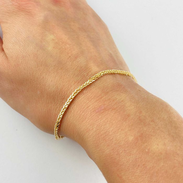 ZŁOTA bransoletka splot "LISI OGON" PRÓBA 585 (14K) długość 18,8 cm