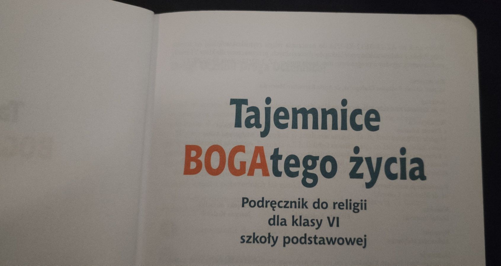 Podręcznik do religii kl 6 VI, tajemnice Boga tego życia