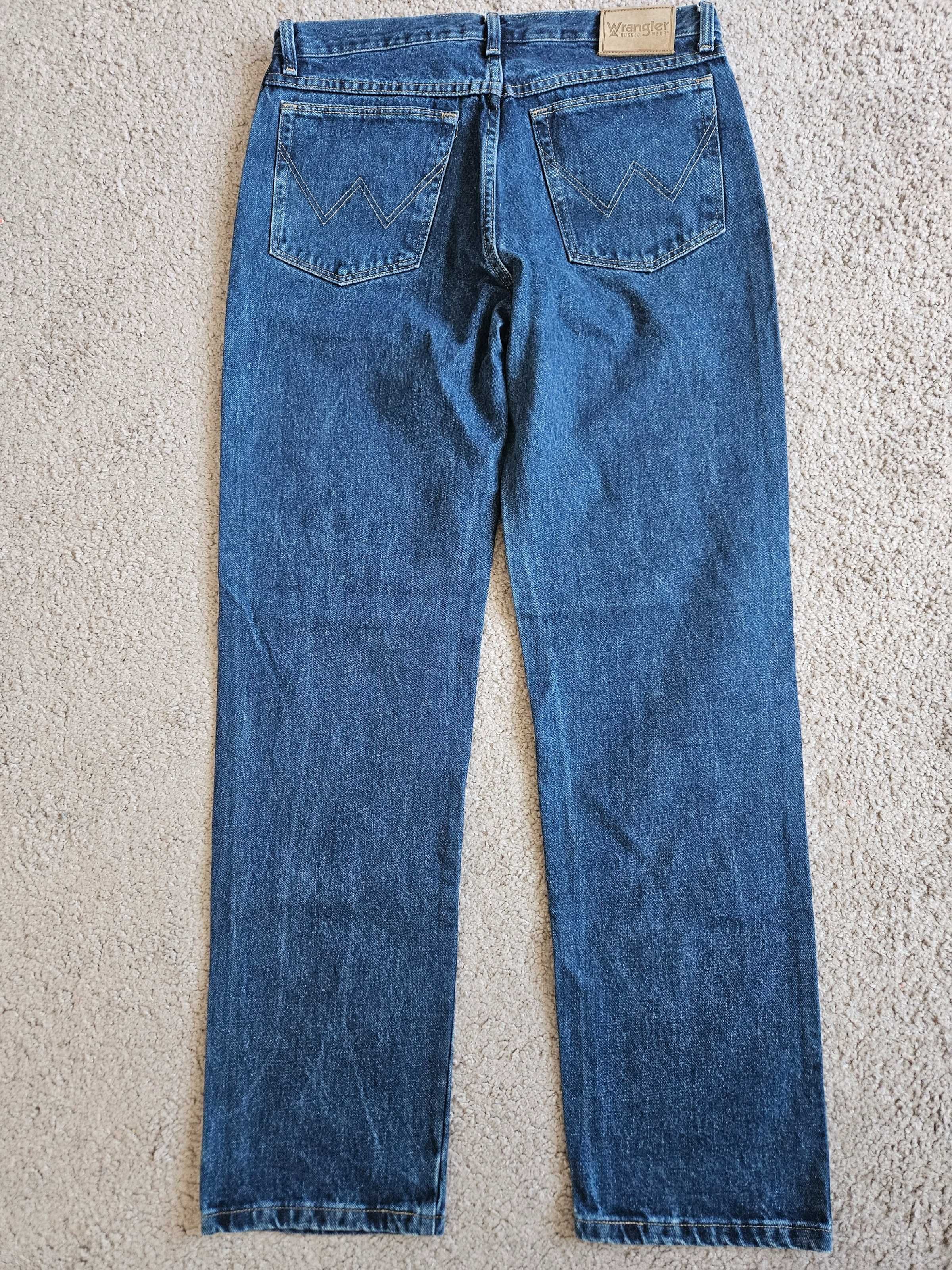 Granatowe jeansy vintage Wrangler, 100% bawełna, W33 L32