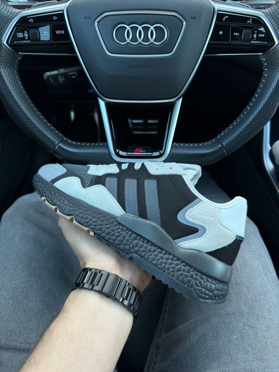 Мужские кроссовки Adidas Nite Jogger Black Gray 41-45 кросівки