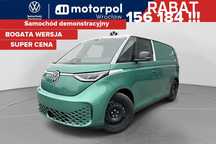 Volkswagen ID. Buzz Cargo DEMO 150 kW (204 PS) / skrzynia biegów: automatyczna 1 biegowa rozstaw osi: 2988 mm  77kWh 204KM Napęd Elektryczny