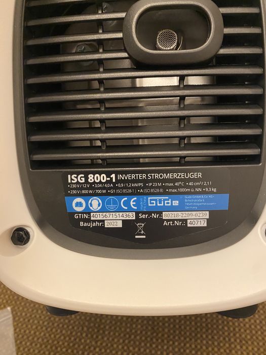 Инверторный генератор Güde ISG 800-1