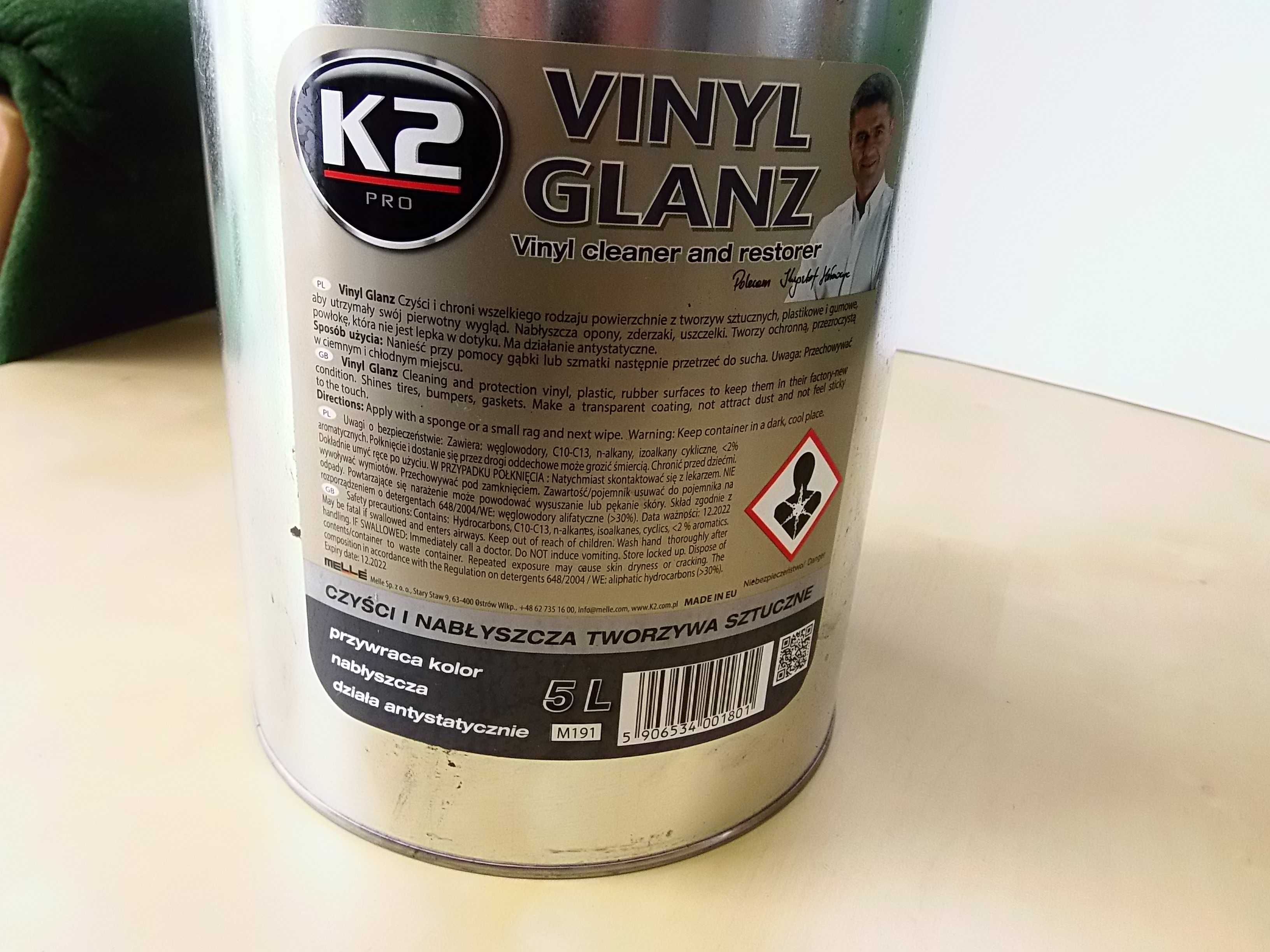 K2 VINYL GLANZ Nabłyczacz do plastiku, gumy, opon uszczelek Czernidło