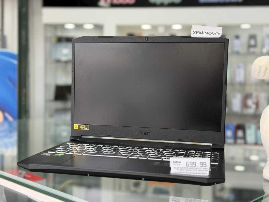 ACER NITRO 15" AMD RYZEN 5 RTX 3060 6GB 8/512GB SSD SEMINOVO