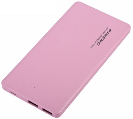 Зовнішній акумулятор Power Bank Pineng PN-958 10000 mAh Pink/Повербанк