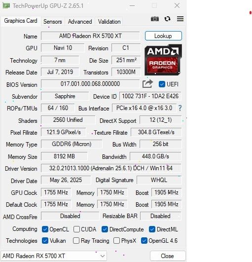 Karta graficzna Radeon RX 5700XT Sapphire Pulse