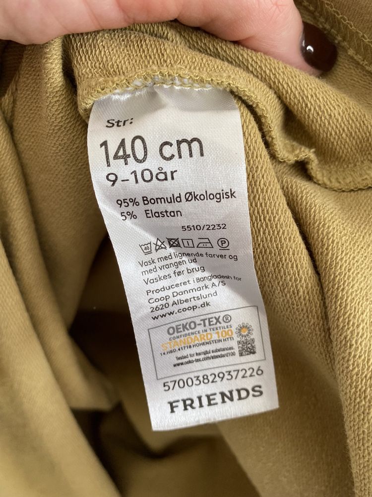 Sukienka bluza friends 140 beżowo musztardowa luźna jak newbie